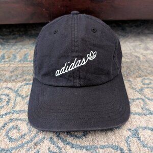 ADIDAS Baseball Hat Women's Black Originals Script Strapback